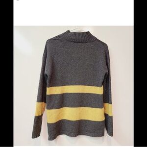 Bartolini sweater, cashmere and wool blend, gold and gray stripes. Size small.